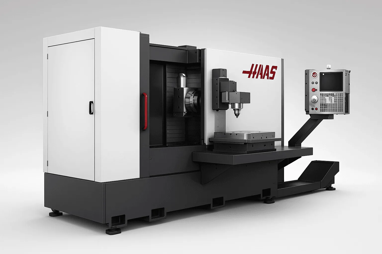 Haas CNC machining center being serviced at Midwest CNC Services