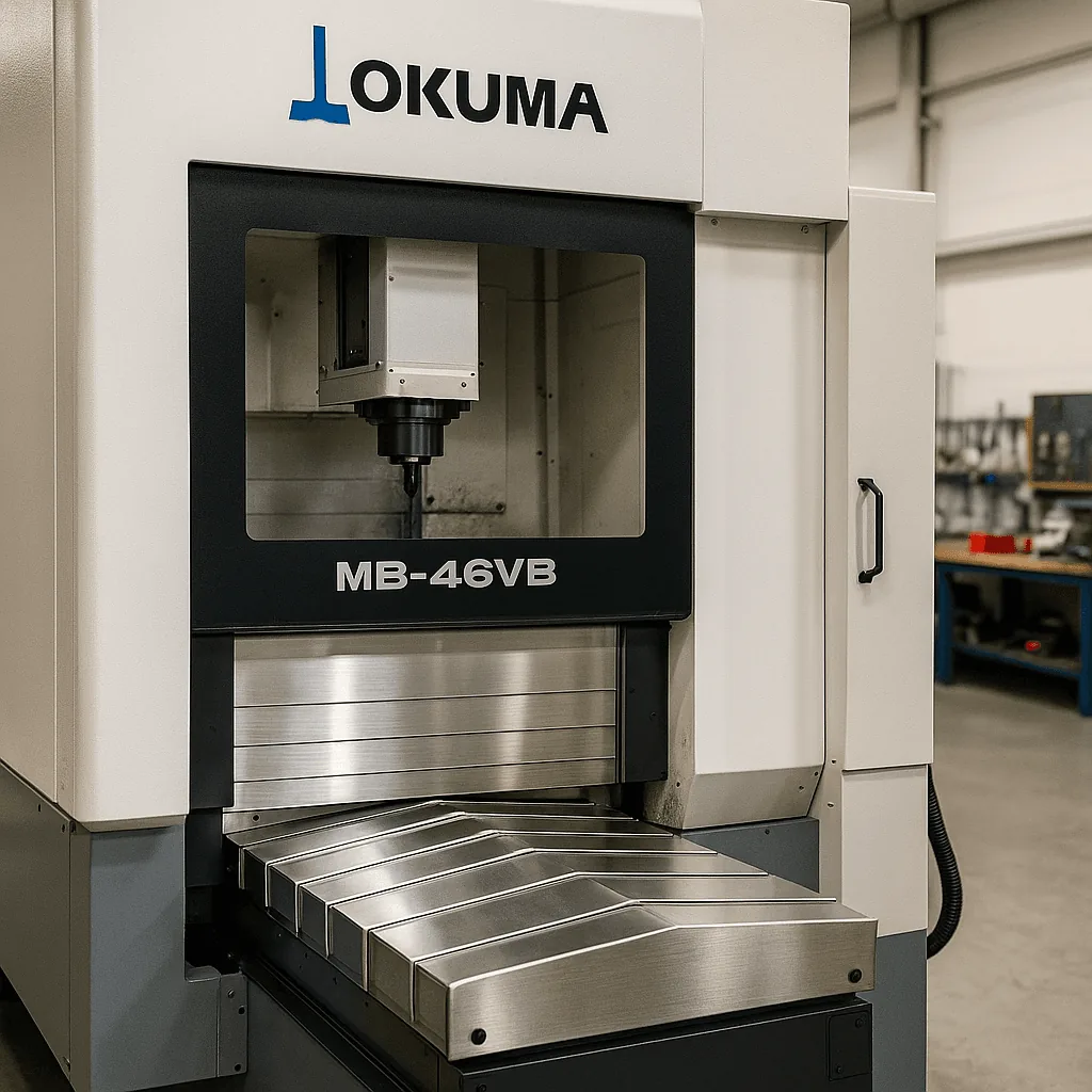 Replacement Okuma CNC way covers manufactured by Midwest CNC Services